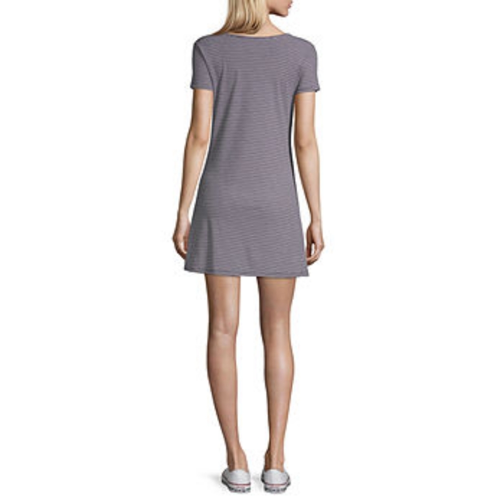 Arizona Short Sleeve Striped T-Shirt Dress - Picture 2 of 4